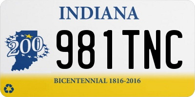 IN license plate 981TNC