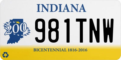 IN license plate 981TNW