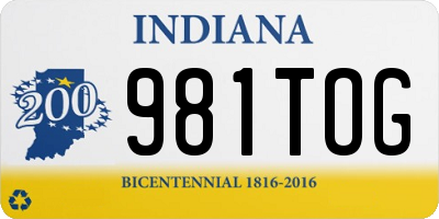 IN license plate 981TOG