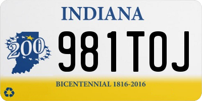 IN license plate 981TOJ