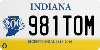 IN license plate 981TOM