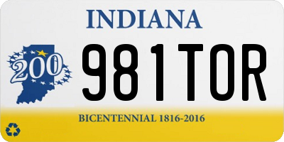 IN license plate 981TOR