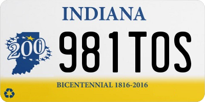 IN license plate 981TOS