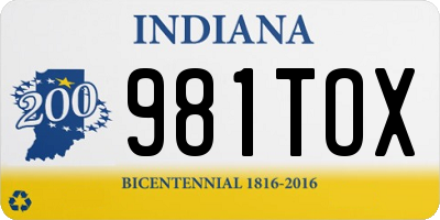 IN license plate 981TOX