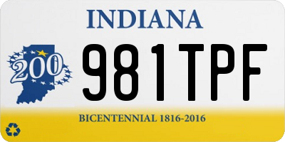 IN license plate 981TPF