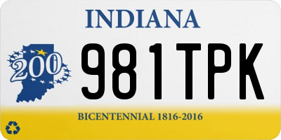 IN license plate 981TPK