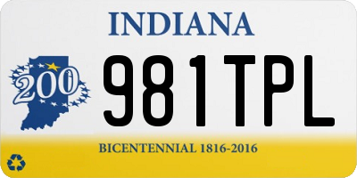 IN license plate 981TPL