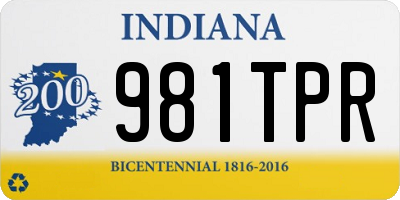 IN license plate 981TPR