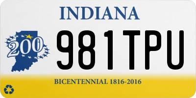 IN license plate 981TPU