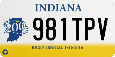 IN license plate 981TPV