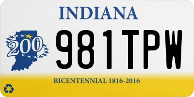 IN license plate 981TPW