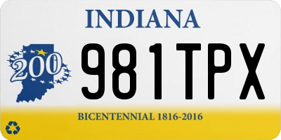 IN license plate 981TPX