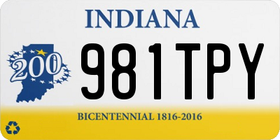 IN license plate 981TPY