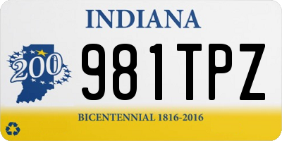 IN license plate 981TPZ