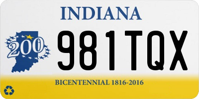 IN license plate 981TQX