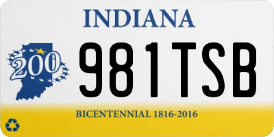 IN license plate 981TSB