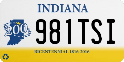 IN license plate 981TSI