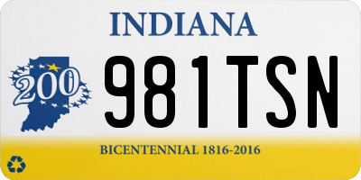 IN license plate 981TSN