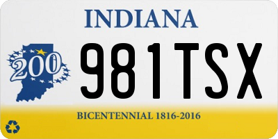IN license plate 981TSX