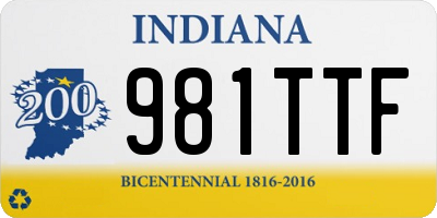 IN license plate 981TTF