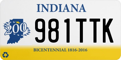 IN license plate 981TTK