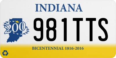 IN license plate 981TTS