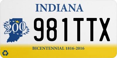 IN license plate 981TTX