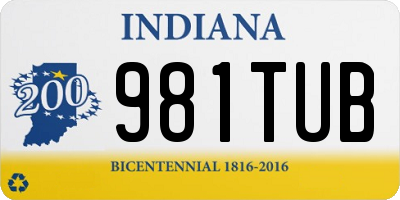 IN license plate 981TUB