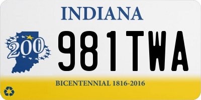 IN license plate 981TWA