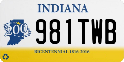 IN license plate 981TWB