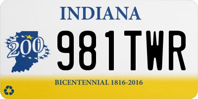 IN license plate 981TWR