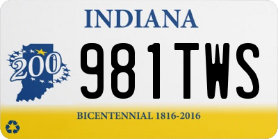 IN license plate 981TWS