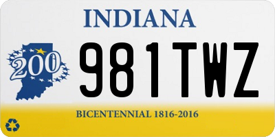 IN license plate 981TWZ