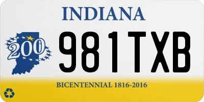 IN license plate 981TXB