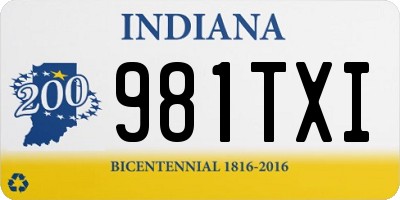 IN license plate 981TXI