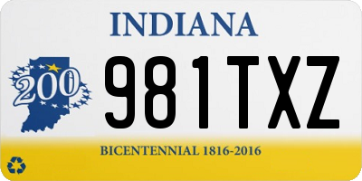 IN license plate 981TXZ