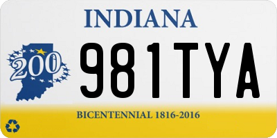 IN license plate 981TYA