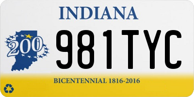 IN license plate 981TYC