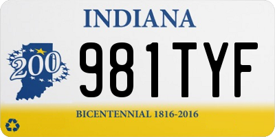 IN license plate 981TYF