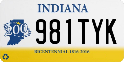 IN license plate 981TYK