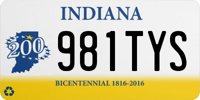 IN license plate 981TYS