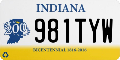 IN license plate 981TYW