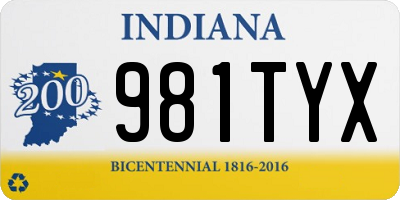 IN license plate 981TYX