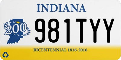 IN license plate 981TYY