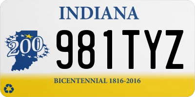 IN license plate 981TYZ