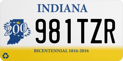 IN license plate 981TZR