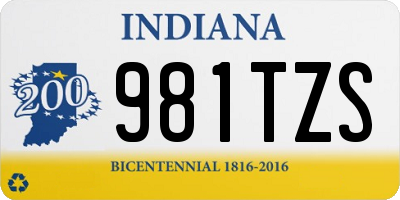IN license plate 981TZS