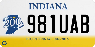IN license plate 981UAB