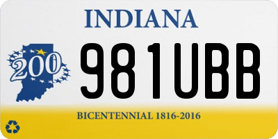 IN license plate 981UBB
