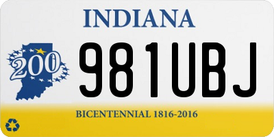 IN license plate 981UBJ